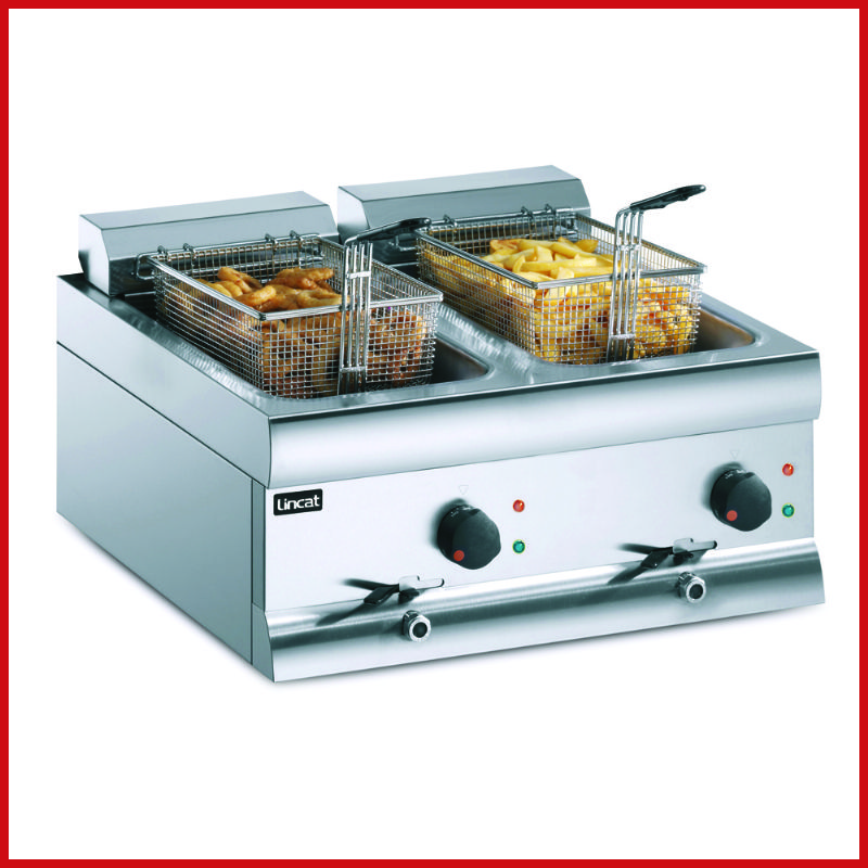 Lincat DF612 - Twin Tank Single Basket Electric Fryer - 2 x 6kW